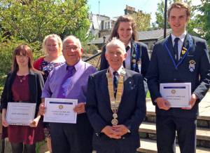 Julie Ann Forster, her Carer Support Worker Jordana, Mike Reid, Jim Macgregor, Victoria Doherty and Cameron Mackay